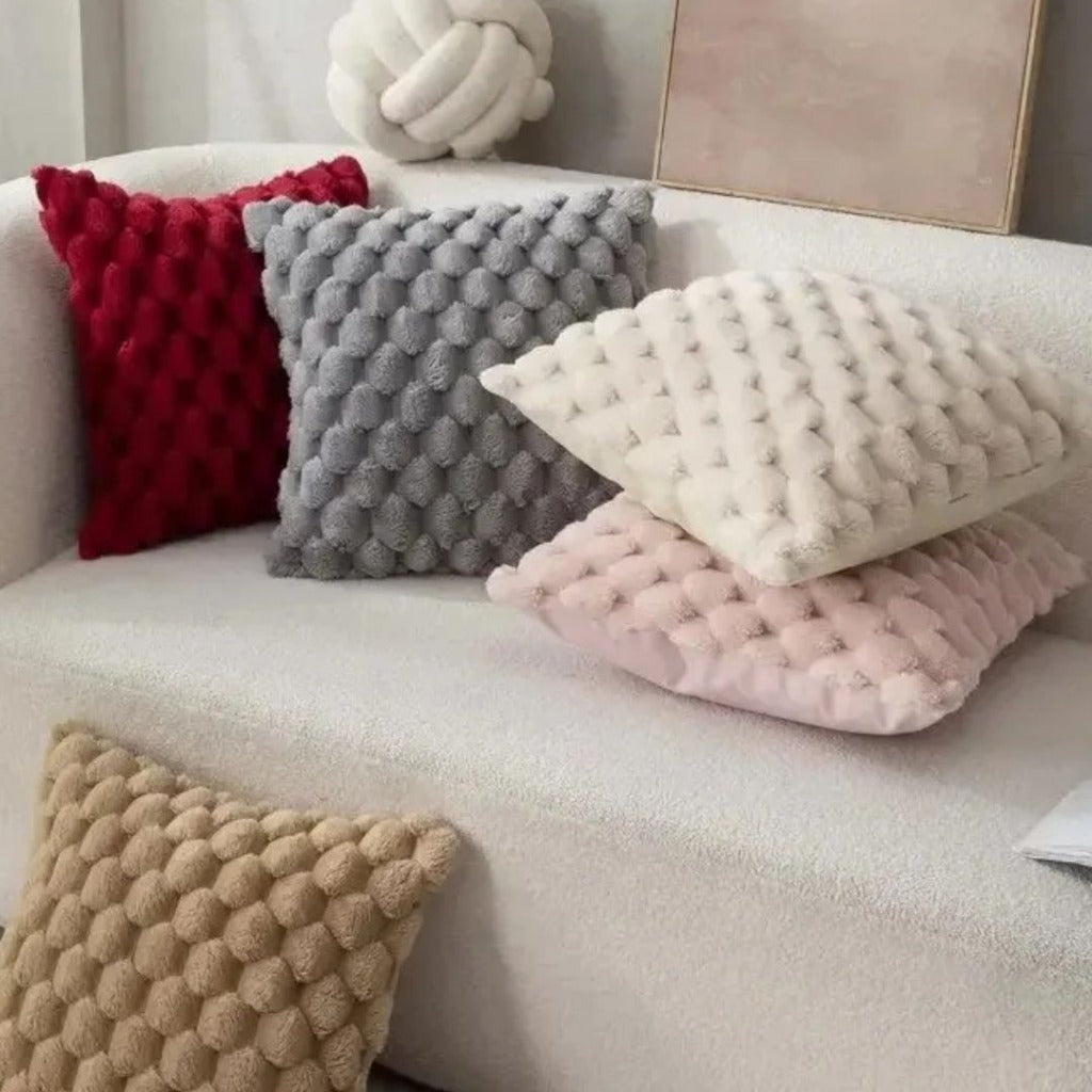 Fronha 3D de Pelúcia Macia com Padrão Abacaxi 45x45cm, Para Sofá, Sala ou Quarto | Home Gaju