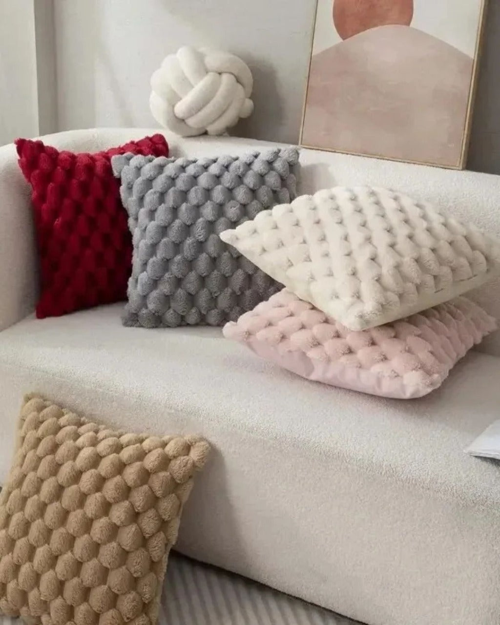 Fronha 3D de Pelúcia Macia com Padrão Abacaxi 45x45cm, Para Sofá, Sala ou Quarto | Home Gaju