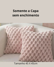 Fronha 3D de Pelúcia Macia com Padrão Abacaxi 45x45cm, Para Sofá, Sala ou Quarto | Home Gaju