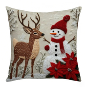 Fronha Decorativa de Natal boneco de neve