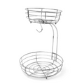 Fruteira de 2 Camadas com Suporte para Bananas - Organizador de Ferro | Home Gaju Loja Online de Organizadores de Cozinha