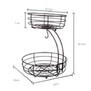 Fruteira de 2 Camadas com Suporte para Bananas - Organizador de Ferro | Home Gaju Loja Online de Organizadores de Cozinha