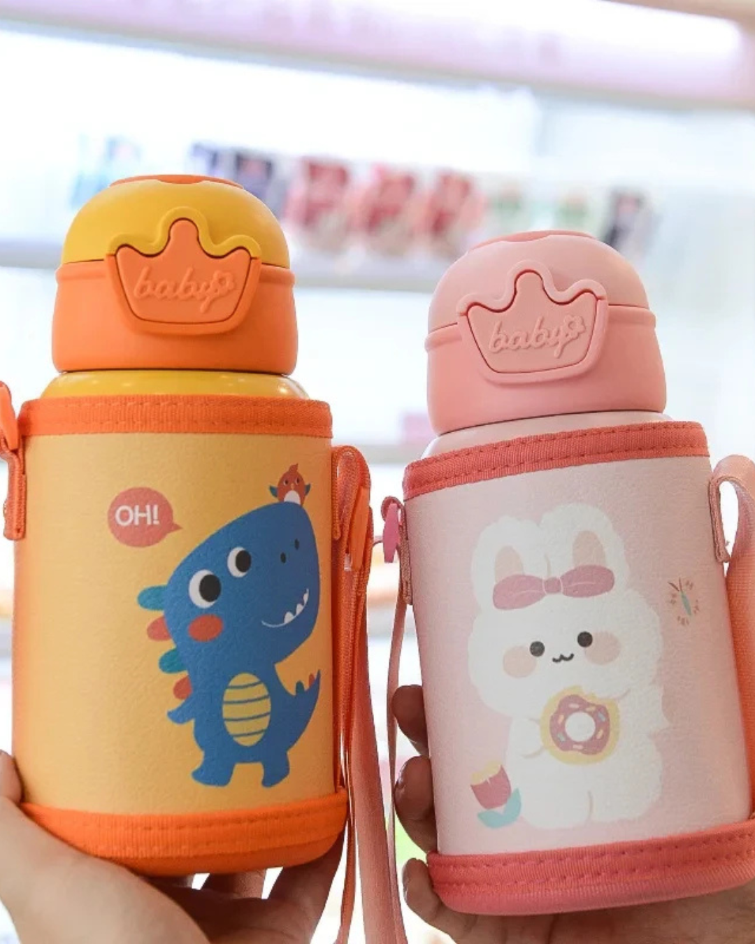 Garrafa Térmica Infantil 500ml em Aço Inox com Trava de Segurança