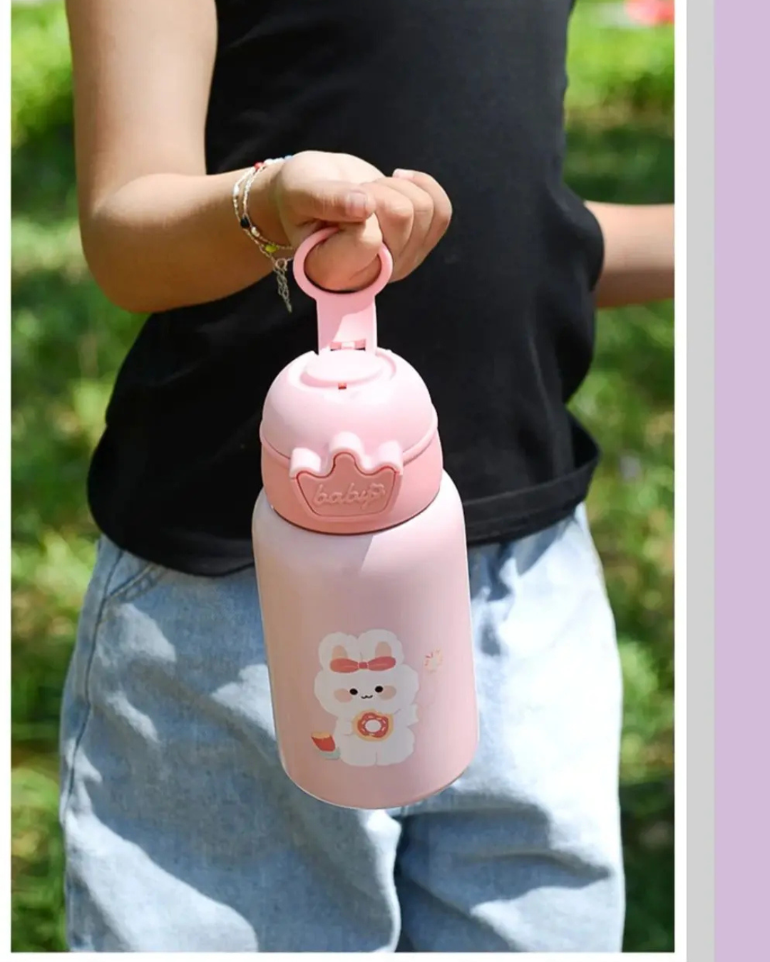 Garrafa Térmica Infantil 500ml em Aço Inox com Trava de Segurança