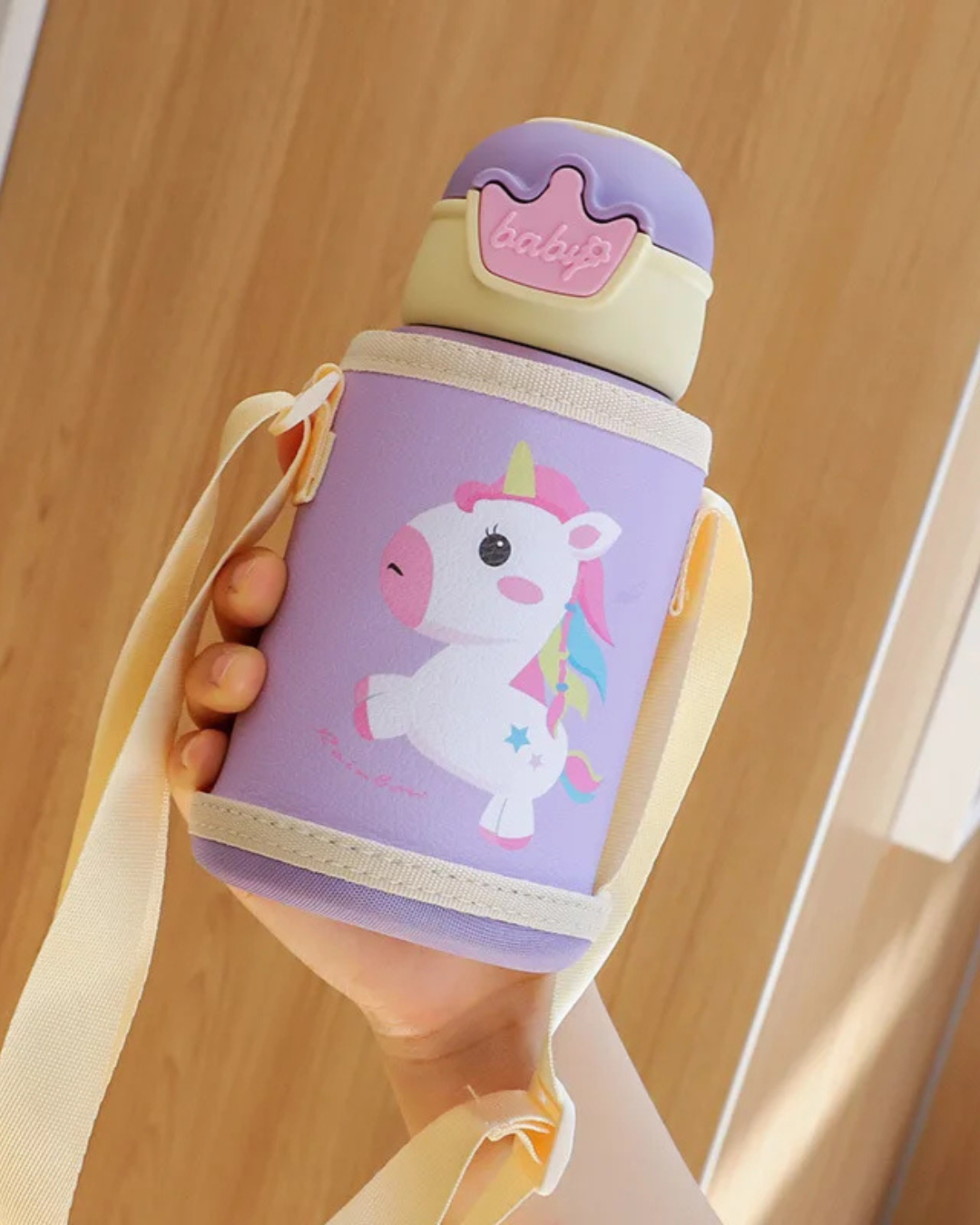 Garrafa Térmica Infantil 500ml em Aço Inox com Trava de Segurança