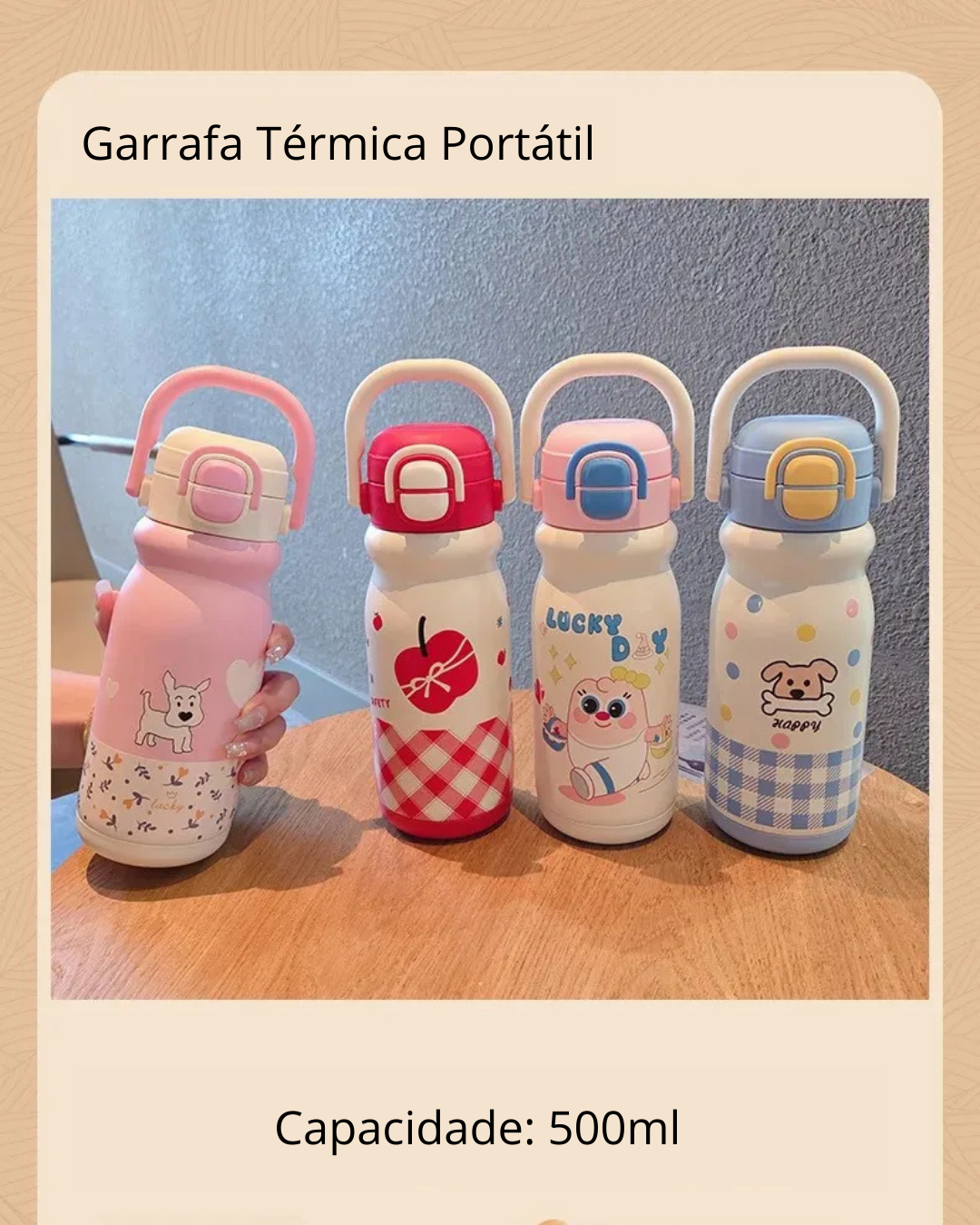 Garrafa Térmica Portátil com Interior de Cerâmica | Home Gaju