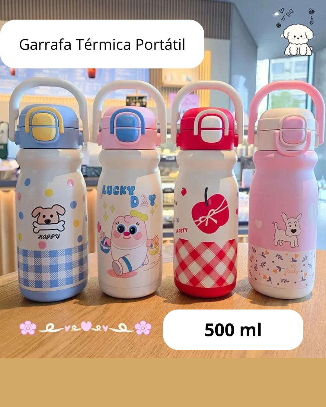 Garrafa Térmica Portátil com Interior de Cerâmica | Home Gaju