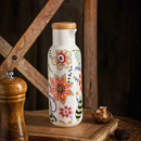 Garrafa de Azeite com Estampa de Flores Vintage em Cerâmica | À Prova de Vazamentos | Home Gaju