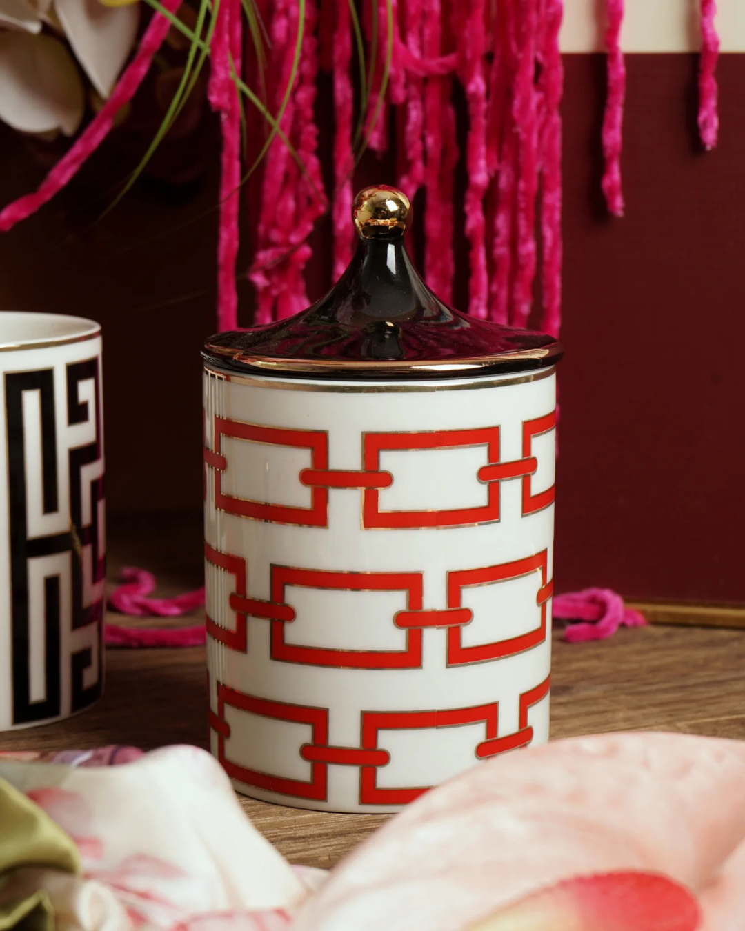 Jarra de Armazenamento em Cerâmica Dourada 350ml Decoração e Organização | Home Gaju