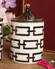 Jarra de Armazenamento em Cerâmica Dourada 350ml Decoração e Organização | Home Gaju