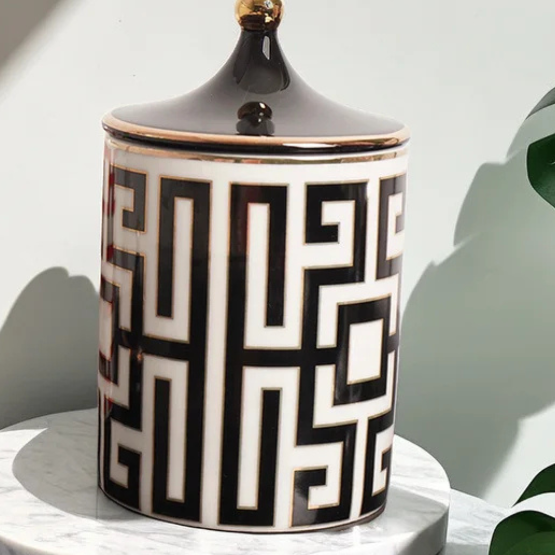 Jarra de Armazenamento em Cerâmica Dourada 350ml Decoração e Organização | Home Gaju