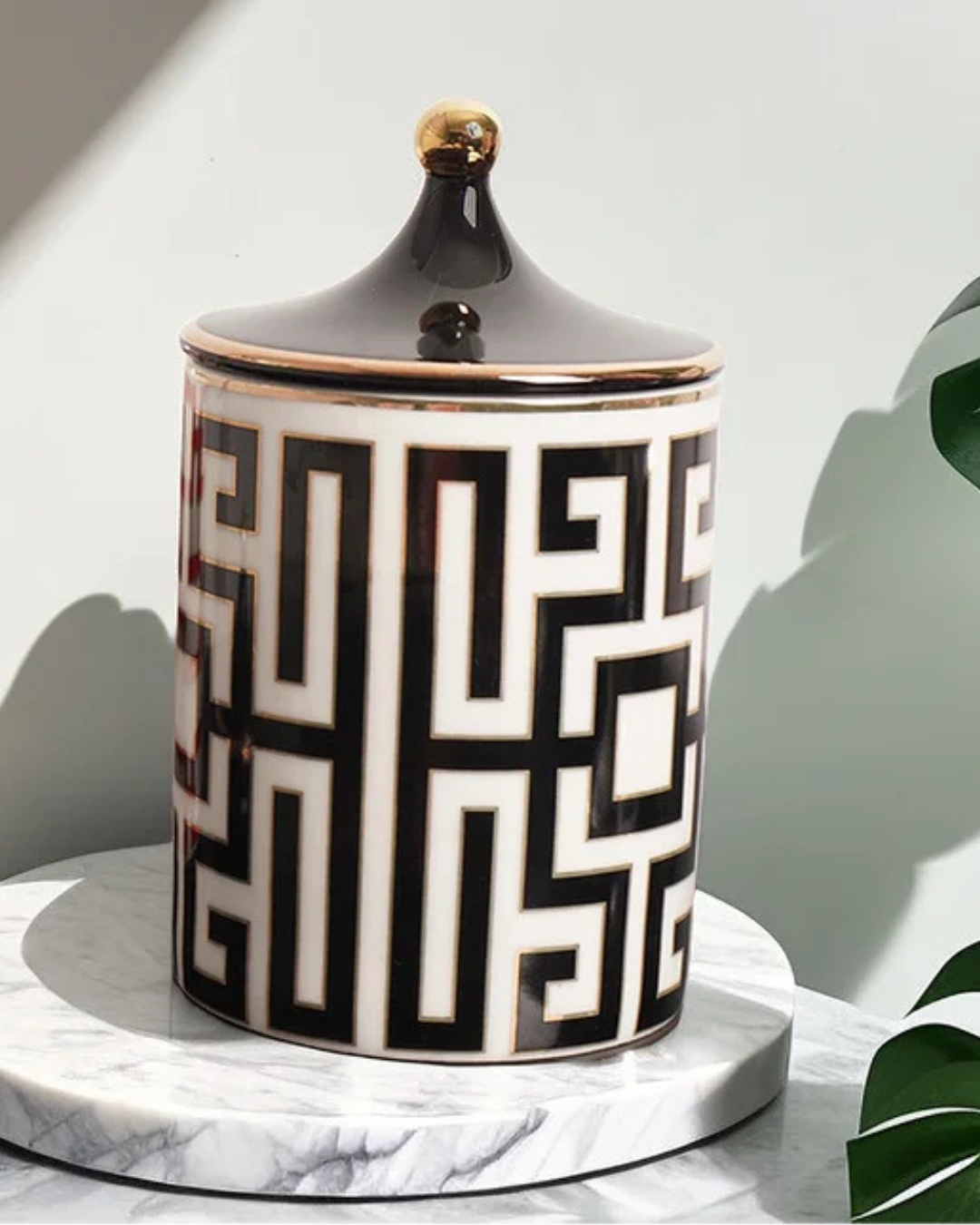 Jarra de Armazenamento em Cerâmica Dourada 350ml Decoração e Organização | Home Gaju