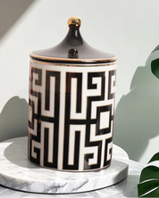Jarra de Armazenamento em Cerâmica Dourada 350ml Decoração e Organização | Home Gaju