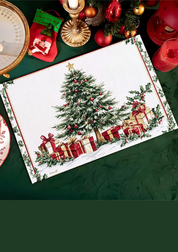 Jogo Americano de Natal Quebra-Nozes junto aos enfeites de natal