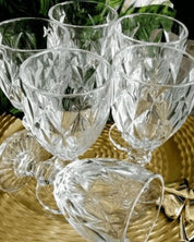 Jogo de 6 Taças Diamante de Vidro para Água, Drinks e Vinhos | Loja de Taças Online Home Gaju