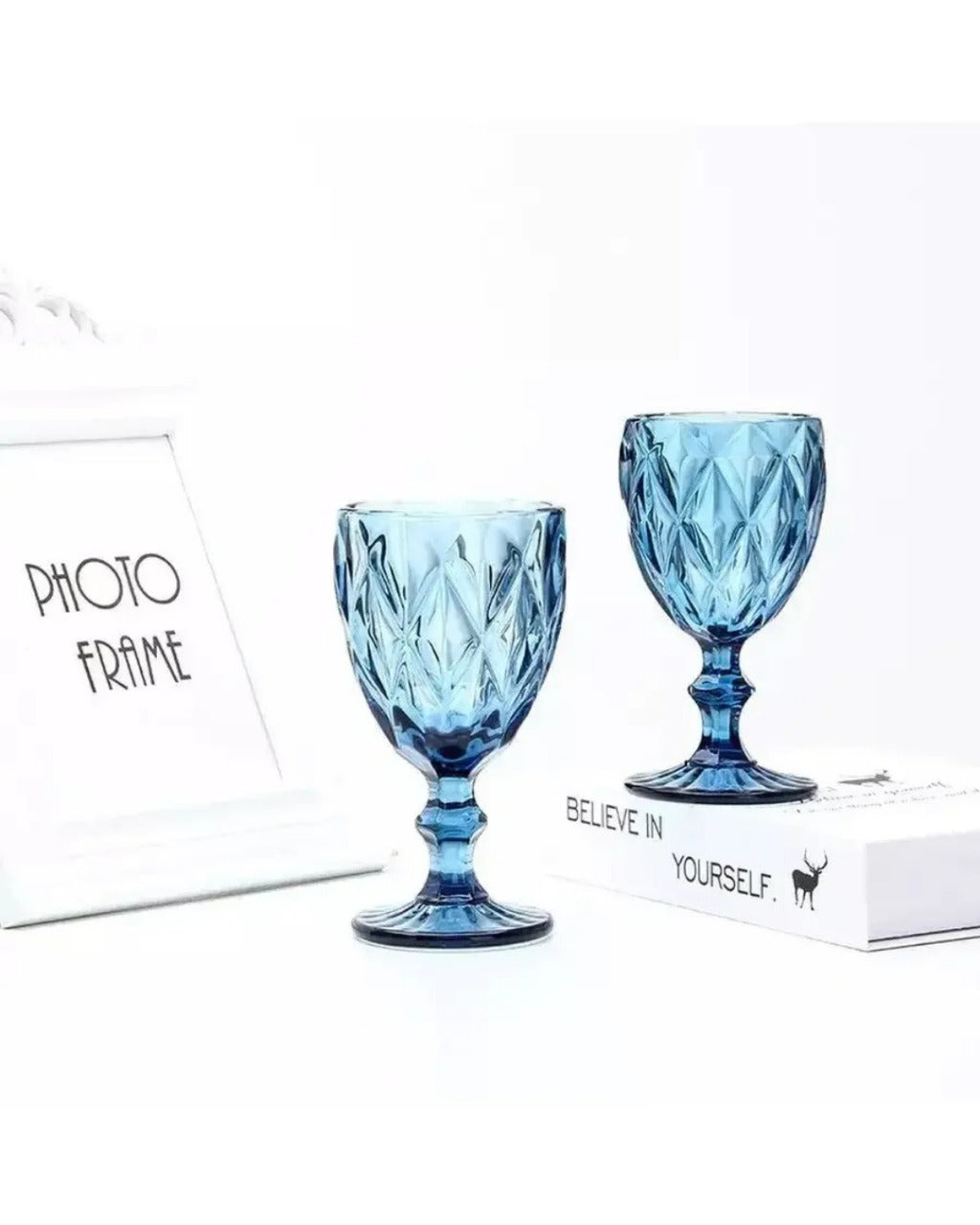 Jogo de 6 Taças Diamante de Vidro para Água, Drinks e Vinhos | Loja de Taças Online Home Gaju