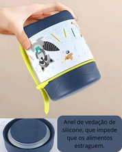 Lancheira Térmica Infantil em Aço Inox com Colher | Home Gaju