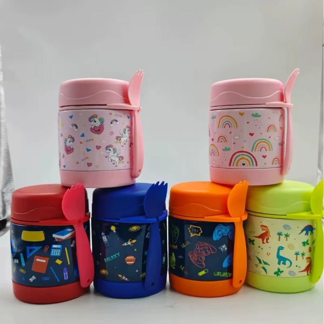 Lancheira Térmica Infantil em Aço Inox com Colher | Home Gaju