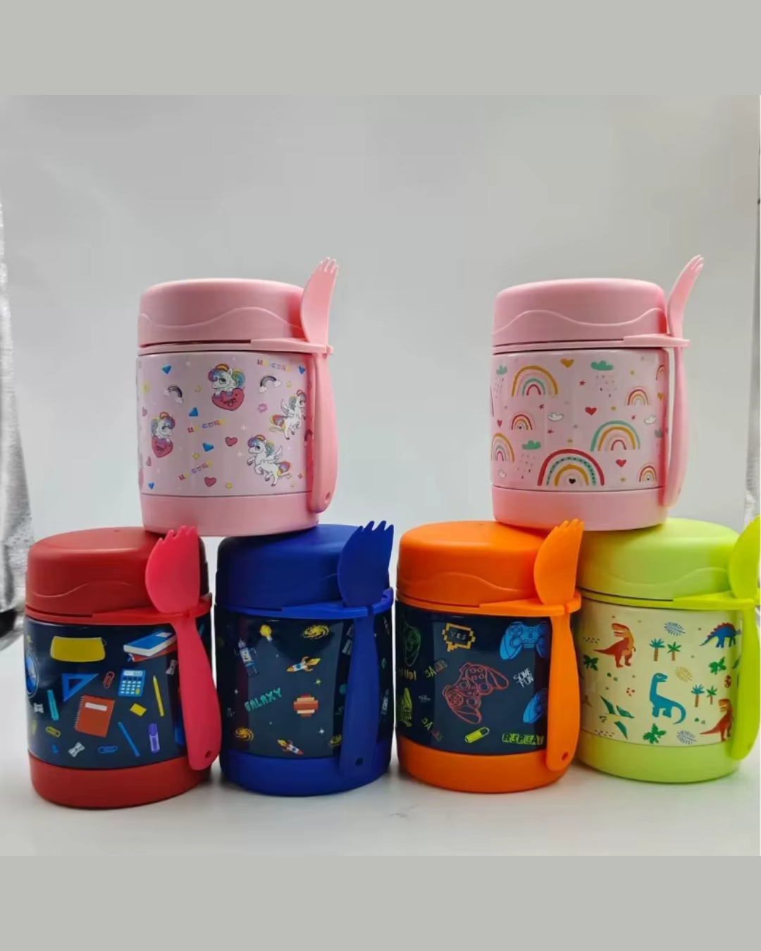 Lancheira Térmica Infantil em Aço Inox com Colher | Home Gaju