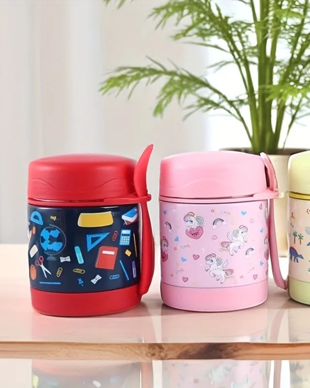 Lancheira Térmica Infantil em Aço Inox com Colher | Home Gaju