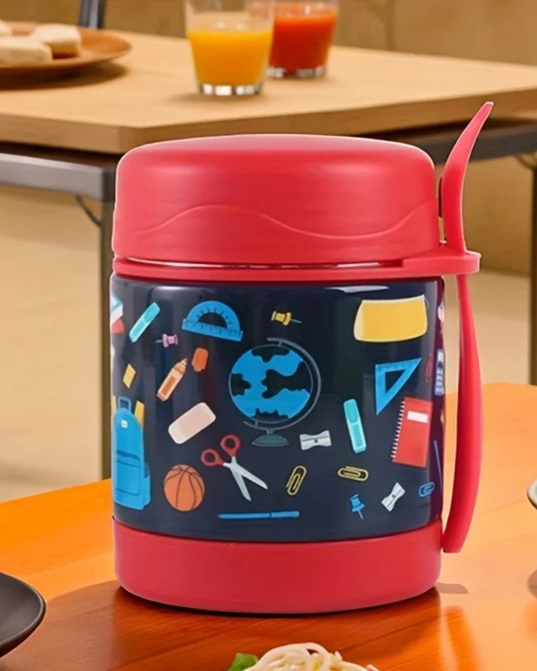 Lancheira Térmica Infantil em Aço Inox com Colher | Home Gaju