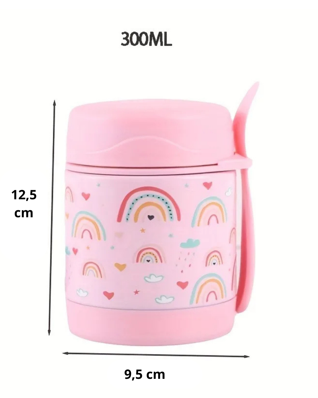 Lancheira Térmica Infantil em Aço Inox com Colher | Home Gaju