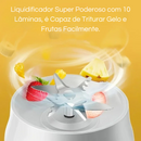 Liquidificador Portátil com frutas de perto