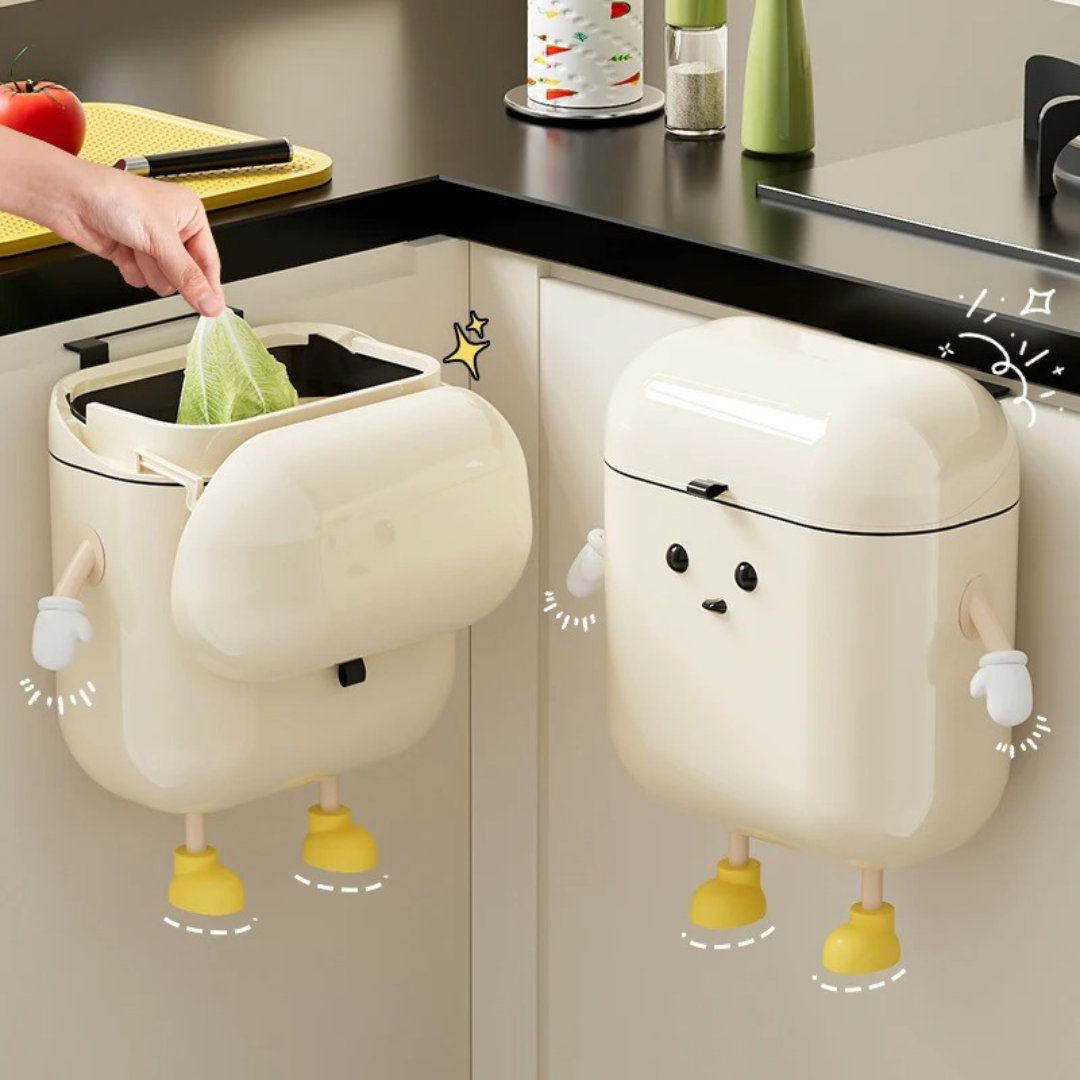 12L com Tampa Cor Creme, Resíduos de Alimentos Loja de Itens para Casa Home Gaju