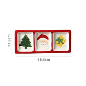 Louça de Cerâmica Natalina com Papai Noel em Relevo - Pratos para Doces, Sobremesas e Lanches | Home Gaju