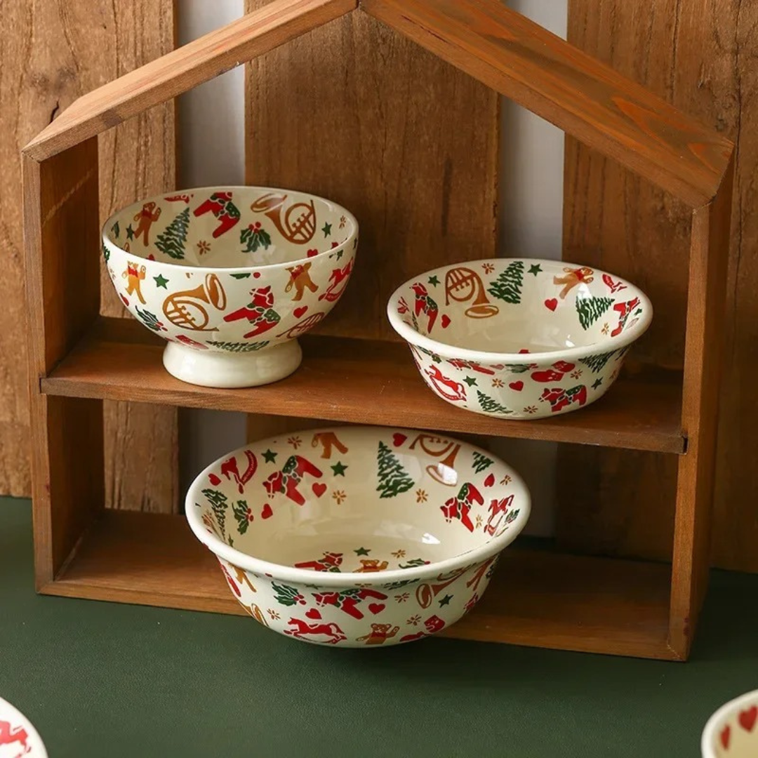 Louças de Cerâmica com Tema Natalino 3 bowl 