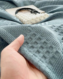 Manta de Algodão Waffle Macia e Respirável para Cama e Sofá | Home Gaju
