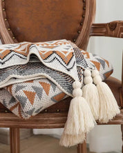 Manta de Tricô Grossa Boho Navajo Macia e Aconchegante | Home Gaju