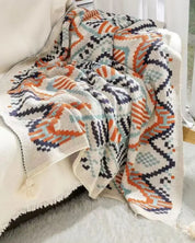 Manta de Tricô Grossa Boho Navajo Macia e Aconchegante | Home Gaju
