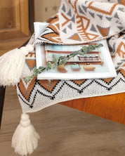 Manta de Tricô Grossa Boho Navajo Macia e Aconchegante | Home Gaju