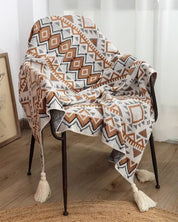 Manta de Tricô Grossa Boho Navajo Macia e Aconchegante | Home Gaju