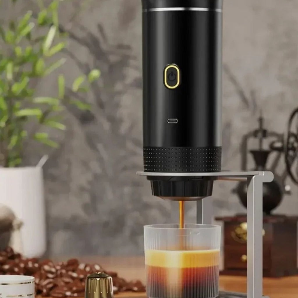 Máquina de Café Expresso Portátil Elétrica 3 em 1, Cápsulas e Pó, Sem Fio, Ideal para Carro, Casa e Viagem | Home Gaju