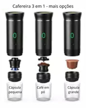 Máquina de Café Expresso Portátil Elétrica 3 em 1, Cápsulas e Pó, Sem Fio, Ideal para Carro, Casa e Viagem | Home Gaju