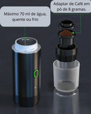 cafeteira portátil com as explicações de uso