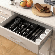 Organizador de Gaveta Expansível para Talheres 8 Compartimentos, Ajustável, Silicone | Home Gaju Loja de Organizadores Home Gaju