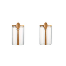 Pote de Armazenamento de Vidro com Tampa de Bambu Selada - 280 ml, Hermético com Colher | Home Gaju