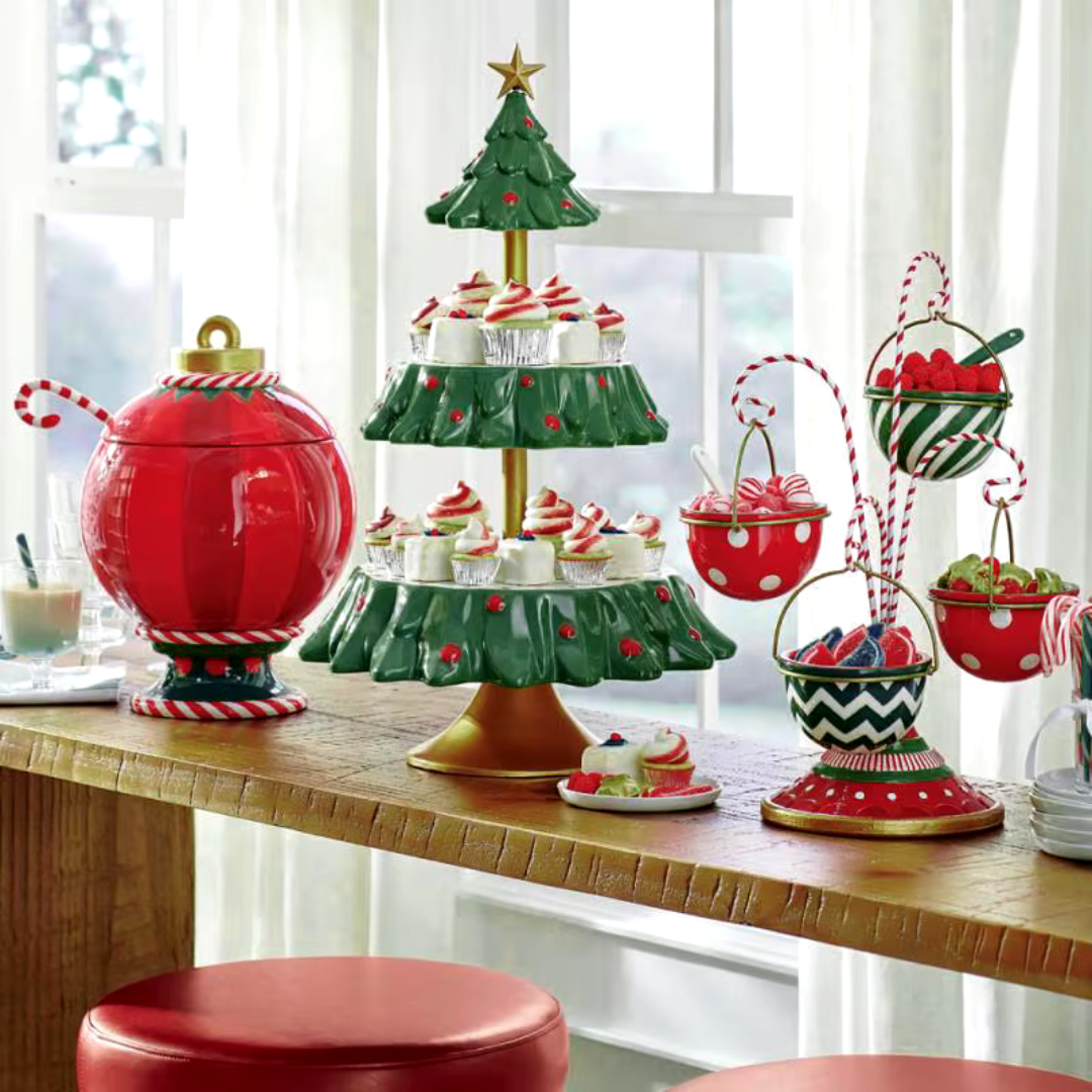 Pote de Doces de Natal com Camada Dupla em Resina pote na bancada