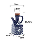 Pote de Óleo de Cerâmica 250 ml com Tampa de Madeira e Alça | Home Gaju