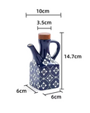 Pote de Óleo de Cerâmica 250 ml com Tampa de Madeira e Alça | Home Gaju