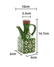 Pote de Óleo de Cerâmica 250 ml com Tampa de Madeira e Alça | Home Gaju