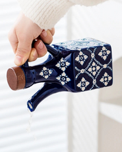 Pote de Óleo de Cerâmica 250 ml com Tampa de Madeira e Alça | Home Gaju