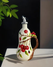 Pote de Tempero em Cerâmica com Relevo de Cereja Utensílios de Cozinha  | Home Gaju