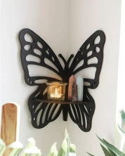Prateleira de Canto de Parede em Madeira Estilo Boho | Home Gaju