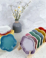 Prato Pequeno de Cerâmica Flor de Ameixa 14cm Estilo Francês para Sobremesas e Molhos | Home Gaju