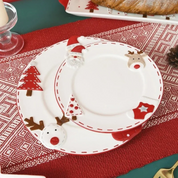 Prato de Cerâmica Natalino | Papai Noel, Alce, Árvore de Natal | Home Gaju