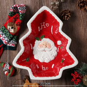 Prato de Cerâmica Natalino com Papai Noel Pintado à Mão  Sobremesas e Biscoitos  Home Gaju